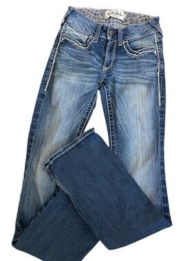 Ariat R.E.A.L. Arrow Fit stretch midrise jeans zip fly straight fit boot cut
